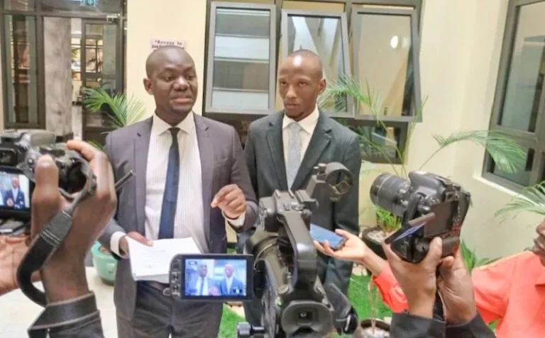 Ugandan lawyer Steven Kalali addressing media.webp